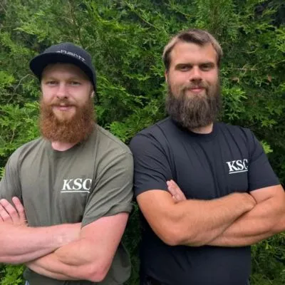 Professional photo of co-owners Andrew Stewart and Nathyn Kelly, partners behind KSC.