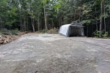 Professional land clearing and grading by Kelly & Stewart Contracting, creating a clean, level site ready for construction across Huntsville and Muskoka.
